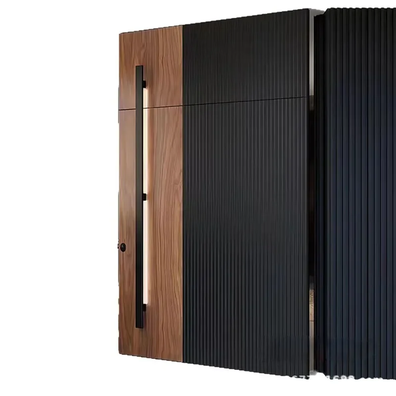 Luxury Villa Cast Aluminum Entry Door with Fine Carving Thermal Break System Anti Theft Pivot Axis Main Entrance for Home