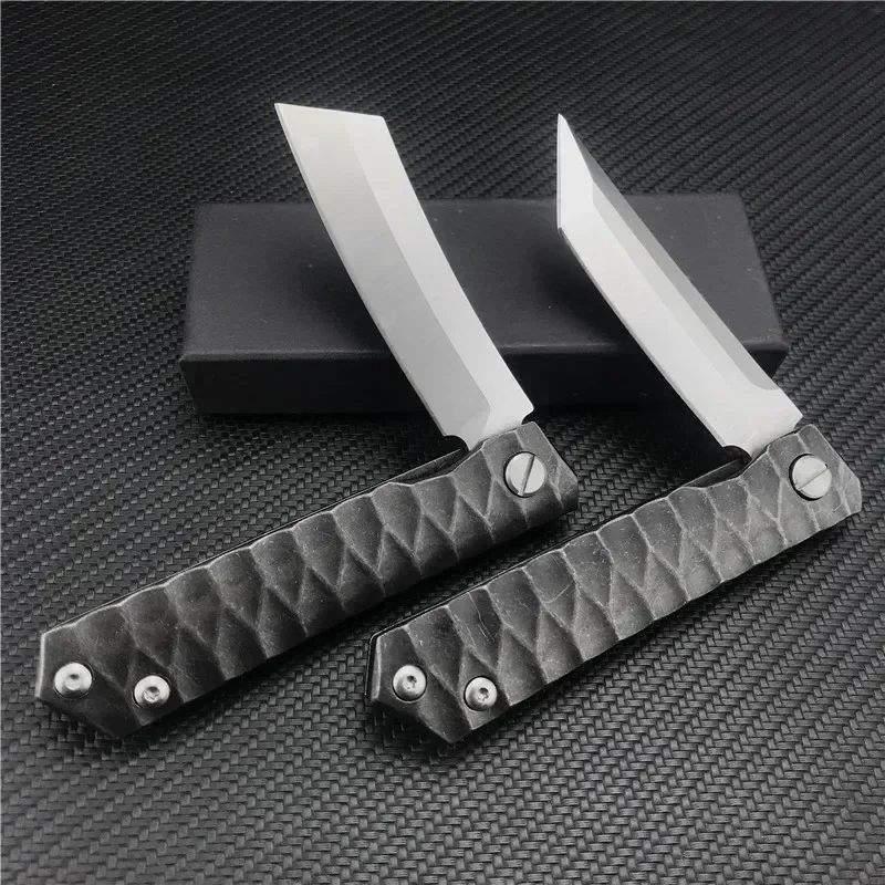 Tanto Knife Folding Tactical Razor Marked D2 Steel Blade Bearing Hunting Survival Pocket Knives Outdoor Combat Camping EDC Tool