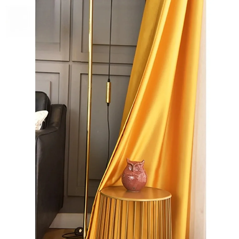 

Yellow Solid Blackout Curtains for Living Room Luxury Curtains for Bedroom Curtains for Window Treatment Finished Blinds Drapes