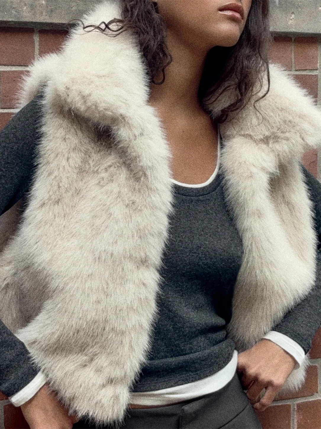 Faionable Artificial Fur Vest Women's Sle Autumn Winter New Arrival 255726 255727 255728 Ele Daily Wear Stand Fit