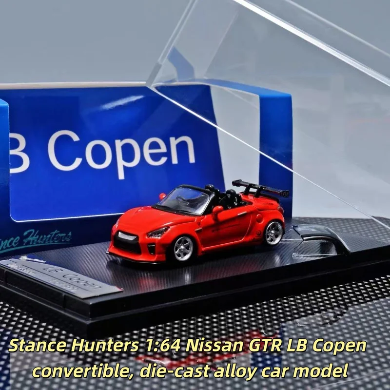

Кабриолет Nissan GTR LB Copen 1:64, литая под давлением модель автомобиля из сплава, для подростков, для игр, украшение для взрослых, подарок на день рождения.