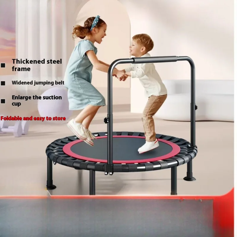 Trampoline Household Children's Indoor Baby Family Children's Adult Thickened Steel Pipe Rub Bounce Bed Foldable