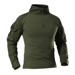 Camo Softair Combat Shirts Outdoor Uniform Tactical T-Shirt Cargo Airsoft Paintball Cotton Men Clothing Wear-resisting Outdoor