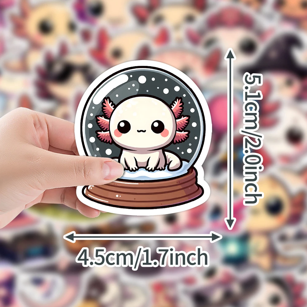 

10/30/50pcs Kawaii Animal Salamander Axolotl Graffiti Cartoon Decals Kid Toy DIY Diary Phone Laptop Cute Waterproof Sticker Pack