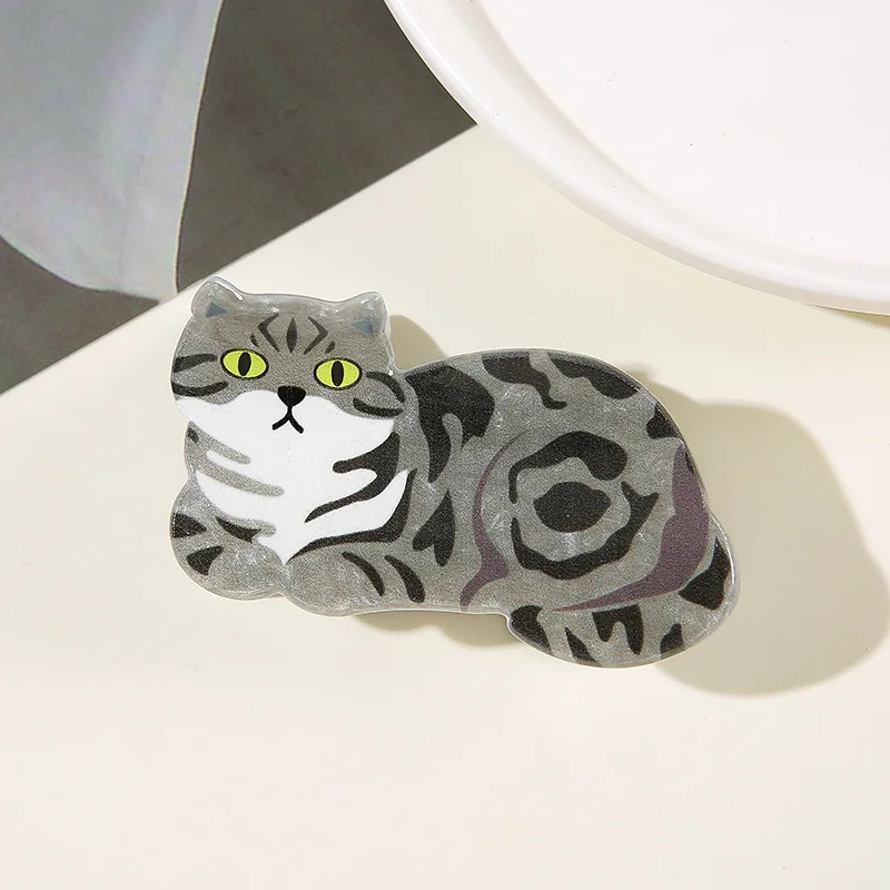 Kreative Katzenförmige Haarklammer Süße Cartoon-Kätzchen-Haarklammer aus Acetat für Frauen und Mädchen Tägliches Haar-Deko-Accessoire – Detail 12
