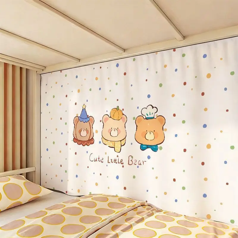 VIKAMA Colorful Wave Dot Three Little Bears Tapestry Cute Party Chef Pumpkin Bear Background Cloth Warm Tapestry Room Decor