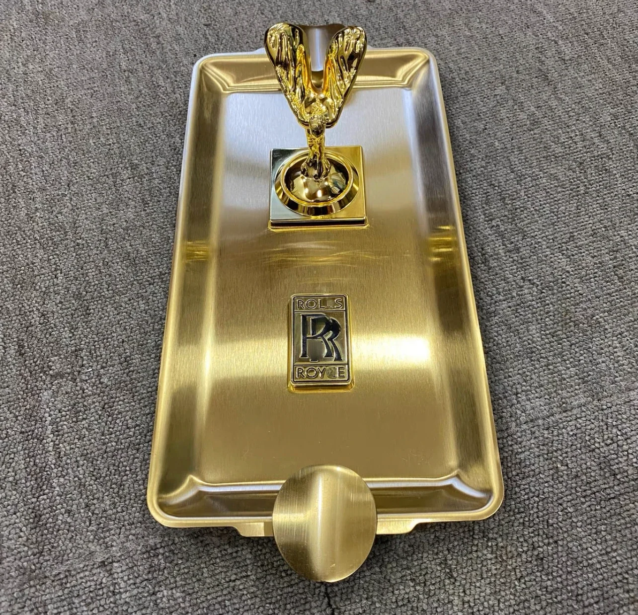 Xiaojinren Cigar Ashtray, Cigar Jar, Gold and Silver Vintage Decoration, Bar and Club Decoration Decoration