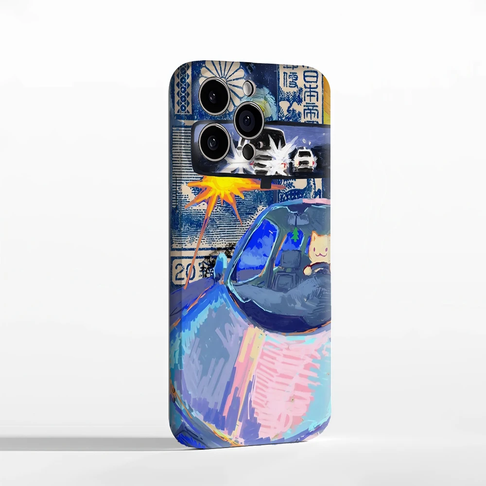 حافظة هاتف Kittys Drive IPhone17 يجب اقتناؤها لهاتف IPhone 17 16 15 14 13 12 76 Pro Max Plus غطاء خلفي مزدوج الطبقة
