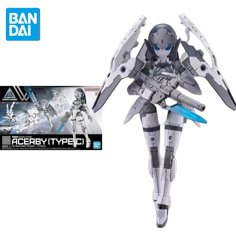 Bandai Original 30mm 30ms Anime Figure 1/144 EXM-H15C ACERBY(TYPE-C) Action Figure Toys for Kids Gift Collectible Model