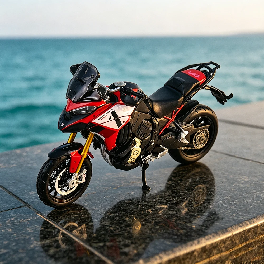 

Bburago 1:18 New model Ducati Multistrada V4 alloy motorcycle authorized model toy car gift collection Die cast alloy toys