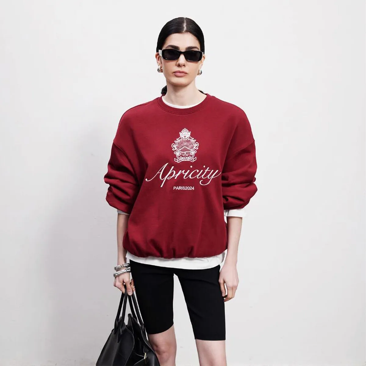 New Arrival Y2K Terry Cotton Crewneck Sweatshirt Women Oversize Street Fashion Pullover Vintage Style High Quality Paris Jumpers