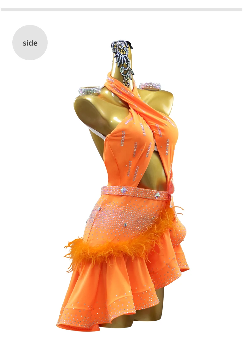 Damen Abendbühnenkostüm Lateinamerikanisches Tanzkleid Mädchen Party-Wettkampf-Rock Ballsaal Erwachsenen-Ballkleidung 2026 Sexy Damenanzug – Detail 8