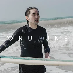 Nu-June Men's Swimwear Quick Dry Rash Guard Surfing Top and Shorts Set Unisex Swimsuit Leggings Beachwear Wetsuit