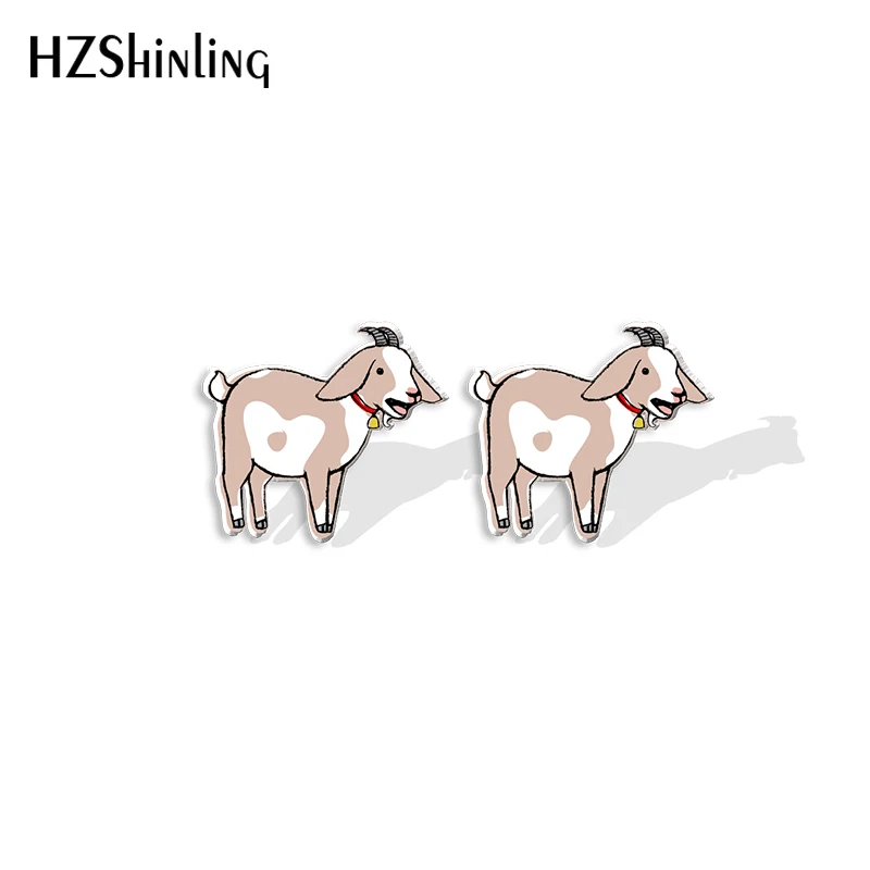 2022 New Goat Stud Earring Funny Animal Acrylic Resin Earrings Epoxy Handmade Jewelry Gifts Friends