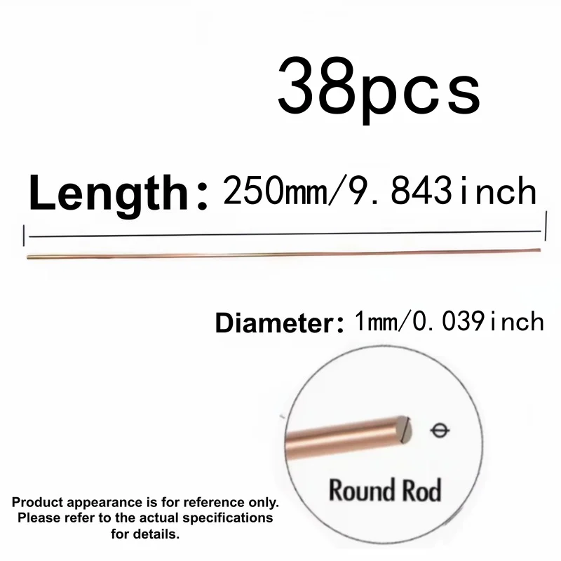 38 Pcs Phosphor Copper Welding Rods (1mm×250mm) | for Pipe/Tube, Welding