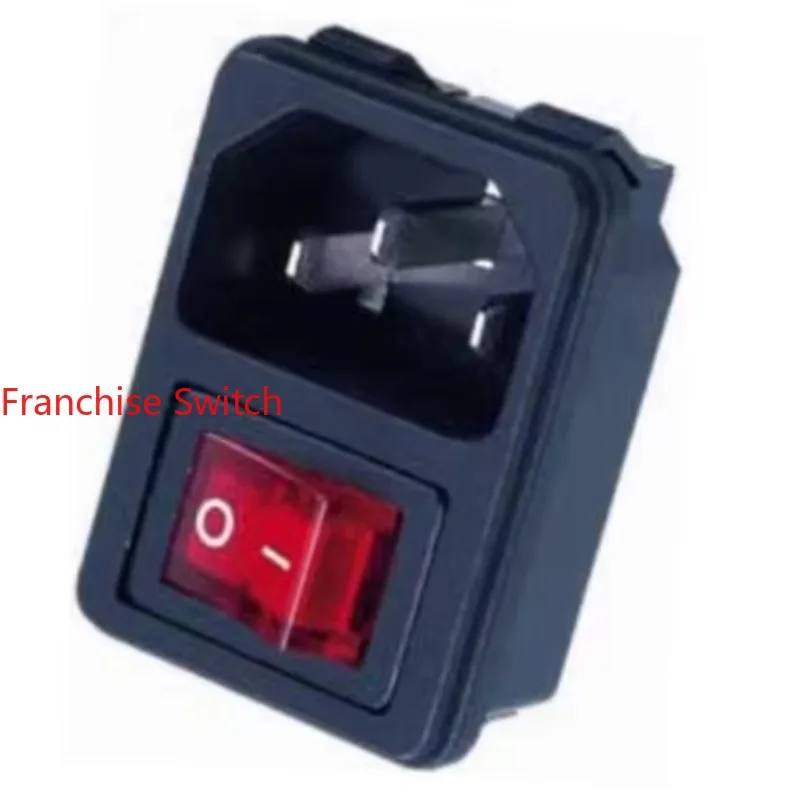 

10PCS 2-In-1 socket with red light four-pin switch SS-120BEL3BB81AC power supply