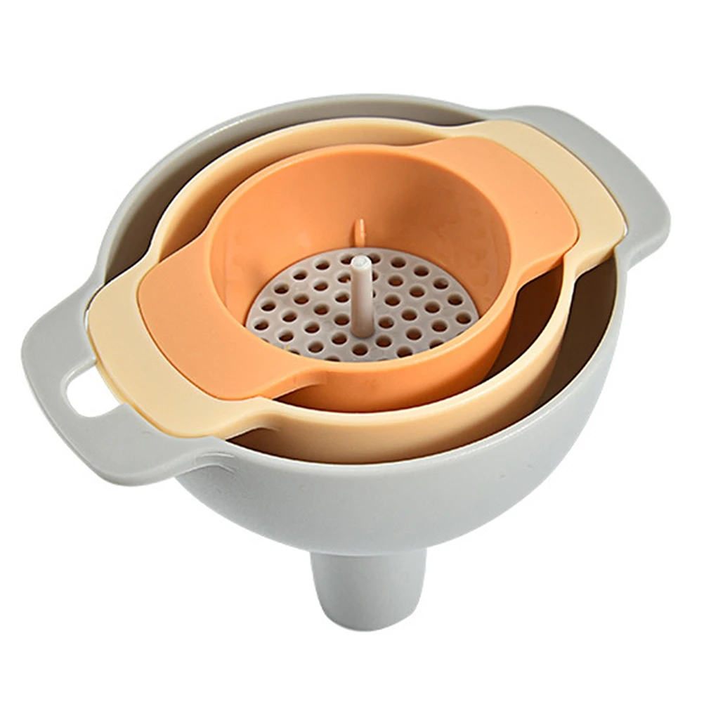 

Kitchen Funnel Set Multifunctional Nested Oil Strainer Plastic Liquor Filtering Tool With Hanging Holes For Easy Storage