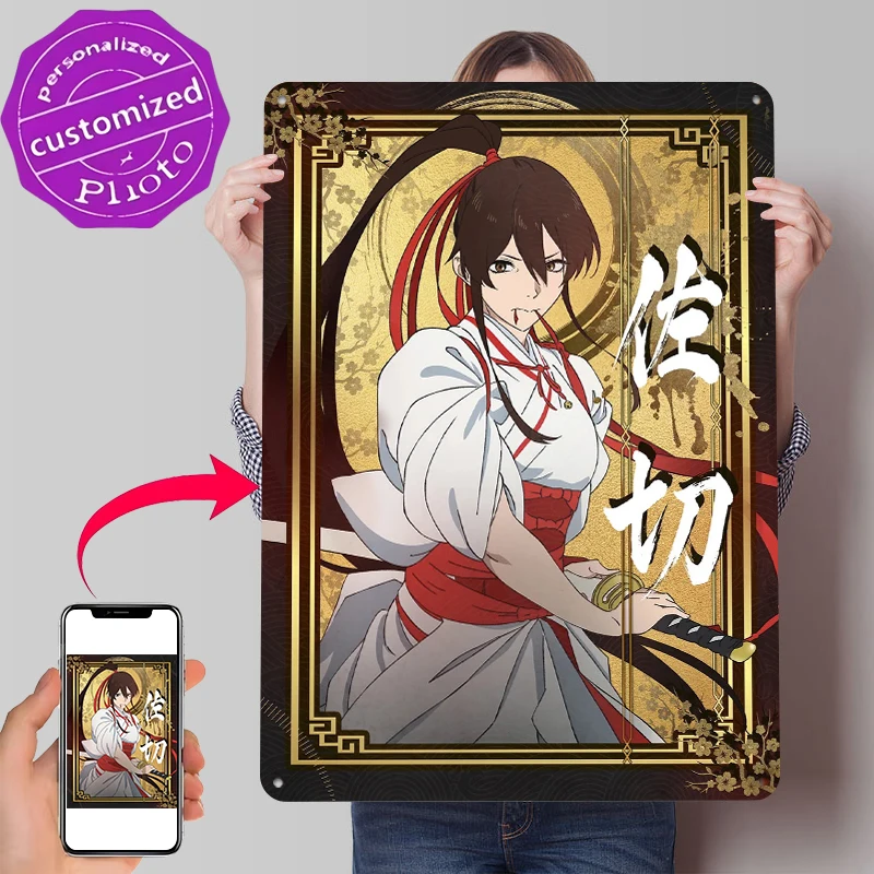 Hell's Paradise : Sagiri's Resolve – Affiche en métal personnalisée, décoration murale rétro vintage pour fans, chambre et maison