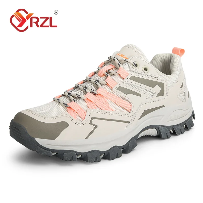 

YRZL Men Outdoor Shoes Waterproof Hiking Shoes Non Slip Breathable Sneakers for Men Mountain Climbing Shoes Comfortable Walking