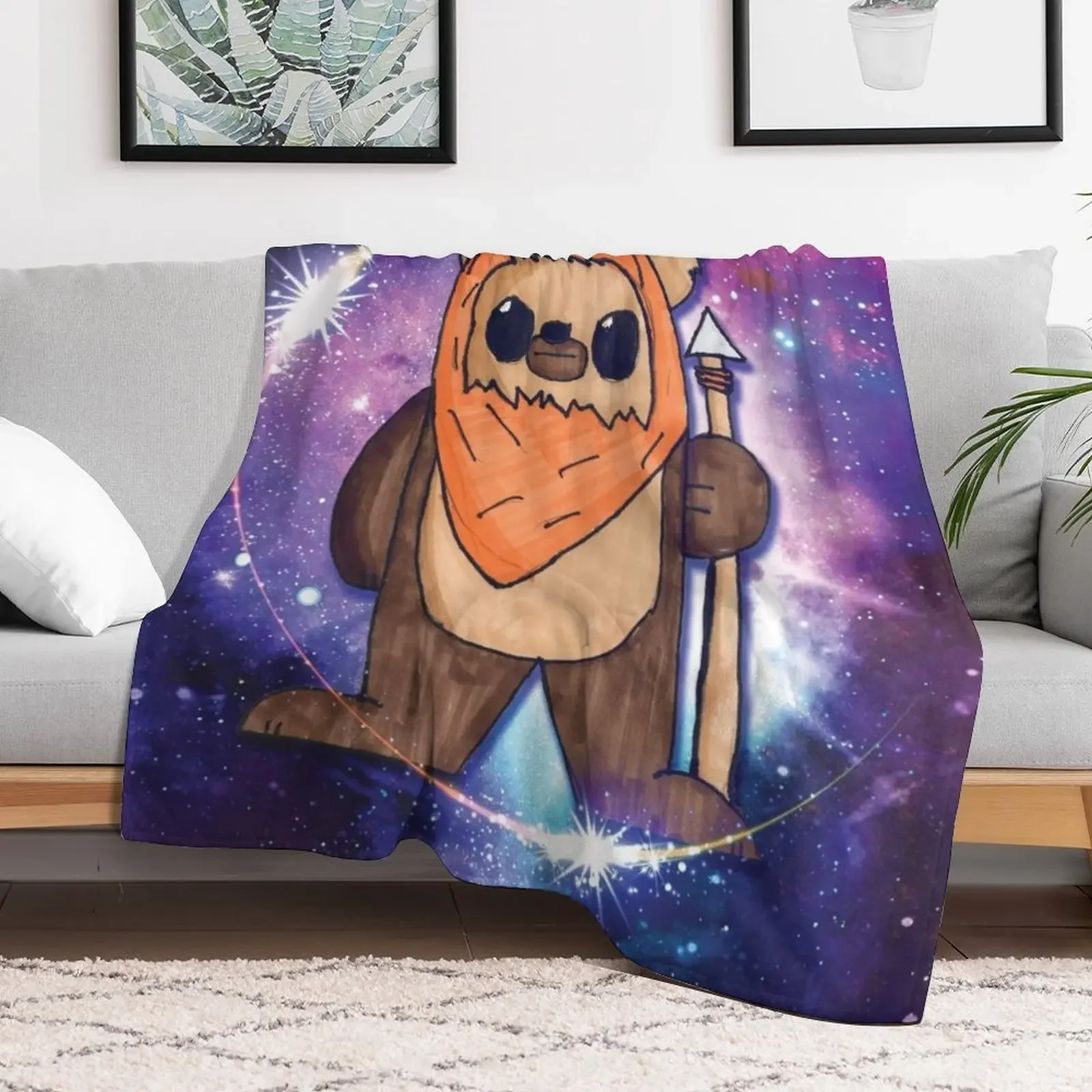 Space Galaxy Ewok Bear Throw Blanket Hairy Luxury Throw Thins Blankets