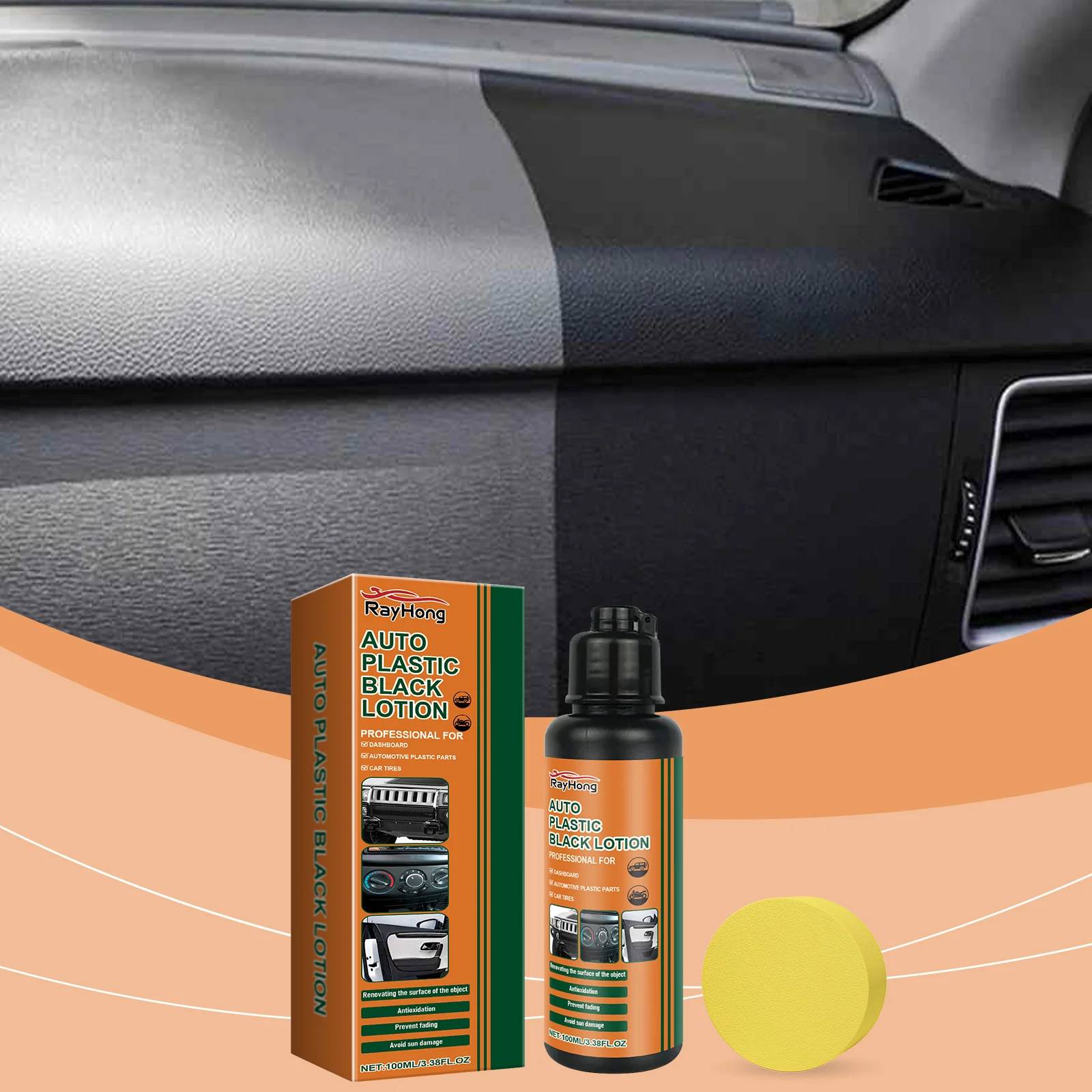 Trim Restorer Plastic - Loción restauradora de plástico para coche,
