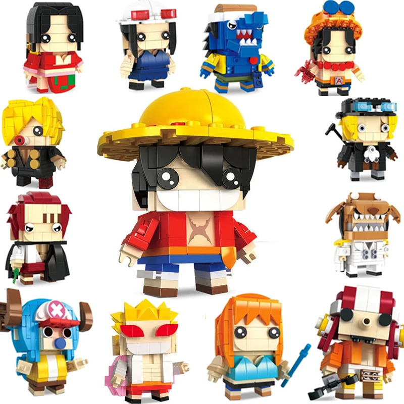 Cartoon Anime Periphery Building Blocks Anime Action Figure TonyTony Chopper Luffy Toy Bricks Toys Doll Puzzle Assembly Kid Gift