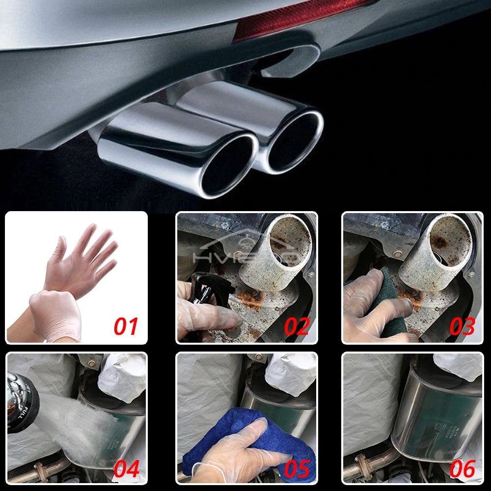 30ml 120ml Remover Rust Car Exhaust Pipe Anti-Rust Spray Metal Surface Cleaner Multi-Purpose Maintenance With Sponge Brush Clean