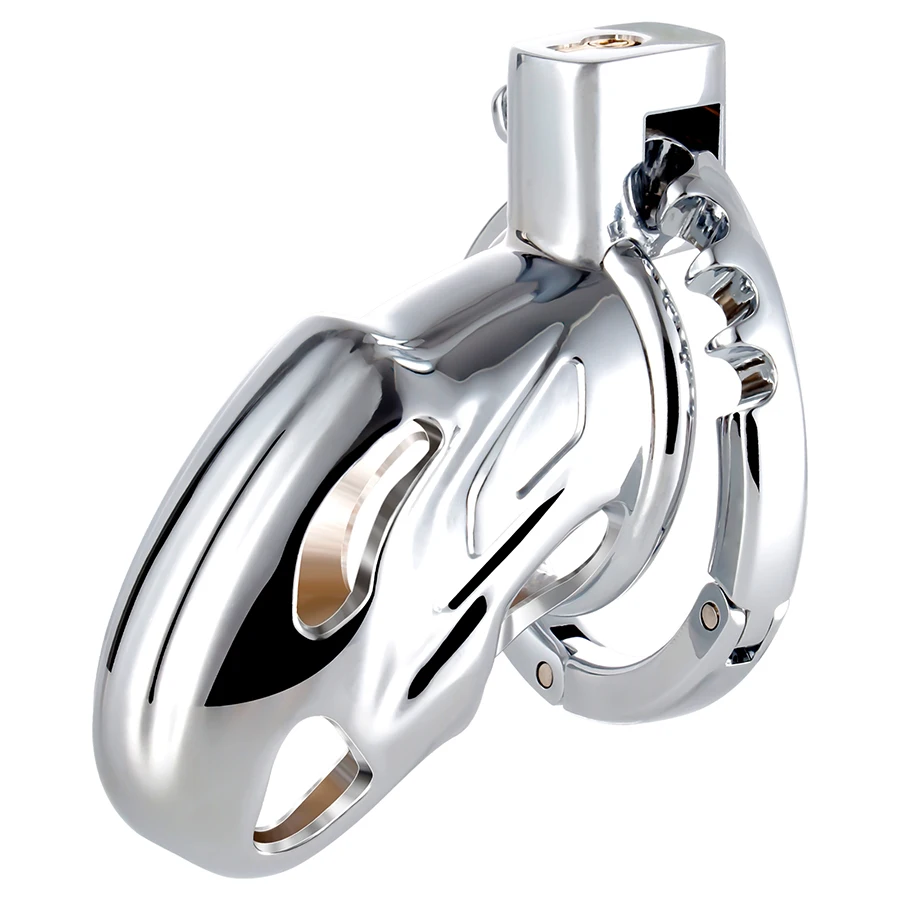 Runyu Sexy Adult Man Metal Chastity Cage Men's CB Cock Cage Adjustable Cock Ring Penis Cage Fetish Chastity Lock Sex Toy for Men