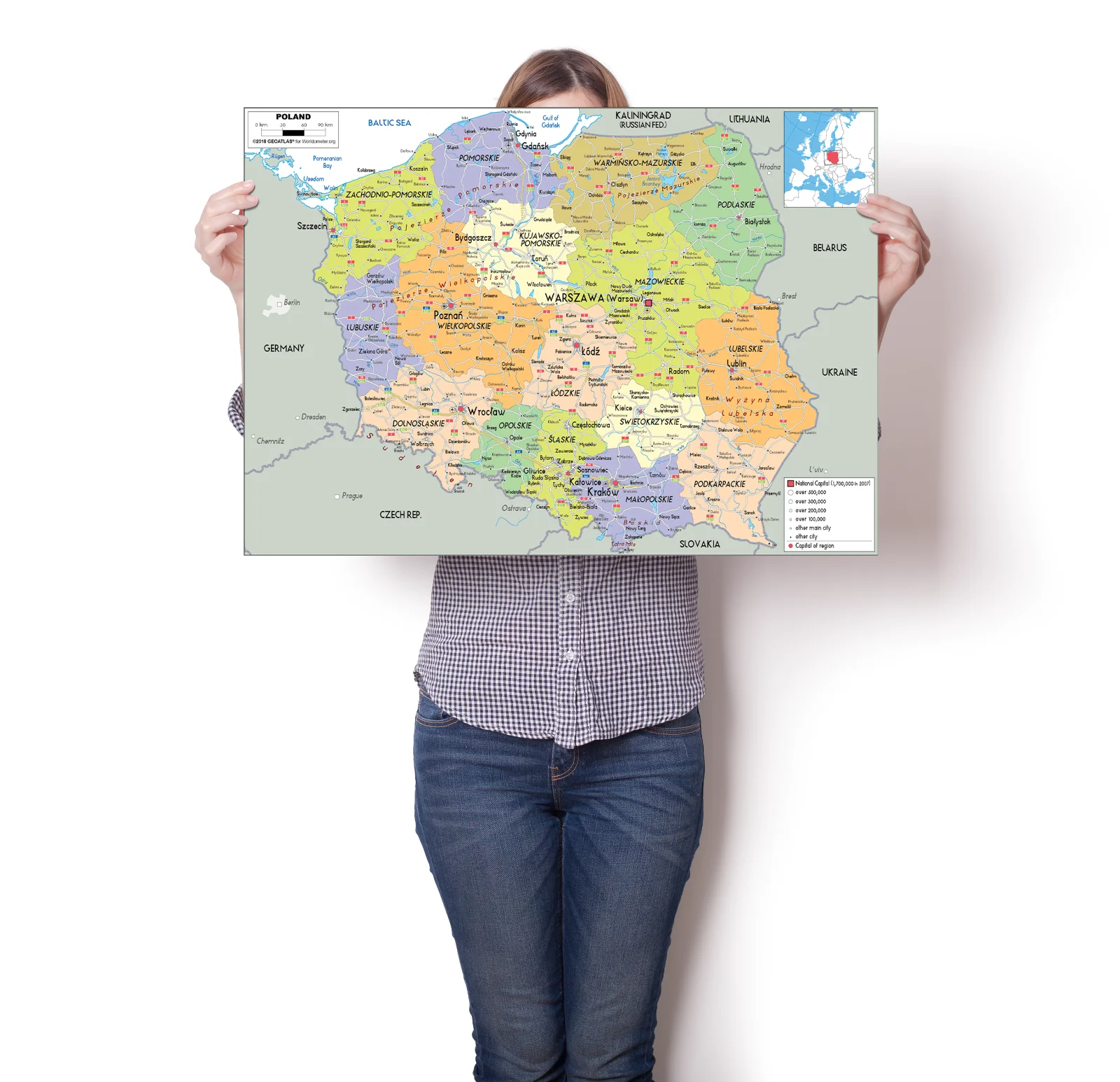 POLAND MAP POSTER EDUCATIONAL SCHOOL WALL ART POSTER Home Decorative painting