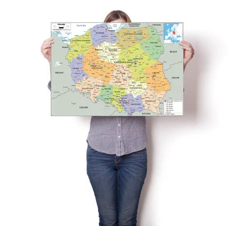 POLAND MAP POSTER EDUCATIONAL SCHOOL WALL ART POSTER Home Decorative painting