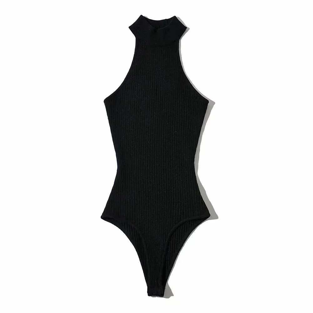 2022 Summer Elegant Sleeveless Bodysuit Women Sexy Fashion Stretchy Slim Solid Bodysuits Female Playsuits Chic Tops