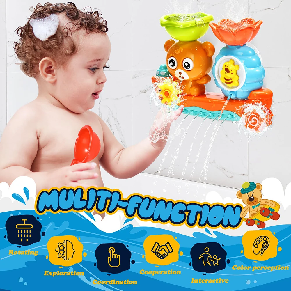 Baby Bath Toy Wall Sunction Cup Track Water Games Children Bathroom Monkey Caterpilla Bath Shower Toy for Boys Girls Kids Gifts