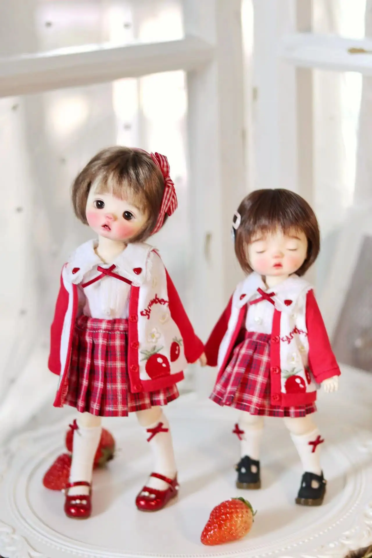 

Одежда для куклы BJD 1/6, маленькая 1/6, милая Клубничная одежда в виде кролика, аксессуары для шарнирных кукол