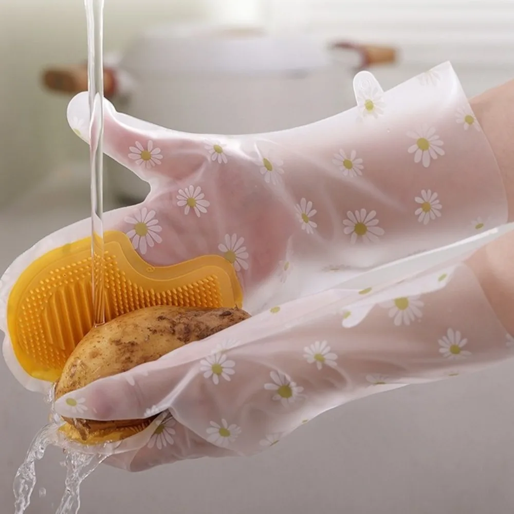 

2 пары водонепроницаемых кухонных перчаток для мытья посуды, повторяющиеся эластичные резиновые перчатки, многофункциональные защитные перчатки для чистки дома