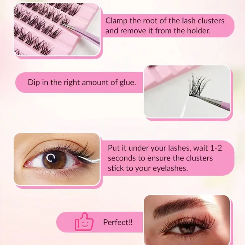 Mix Length Waterproof Soft ciglia finte Make Up ciglia segmentate pinzette per Extension ciglia 120 cluster DlY Eye lash