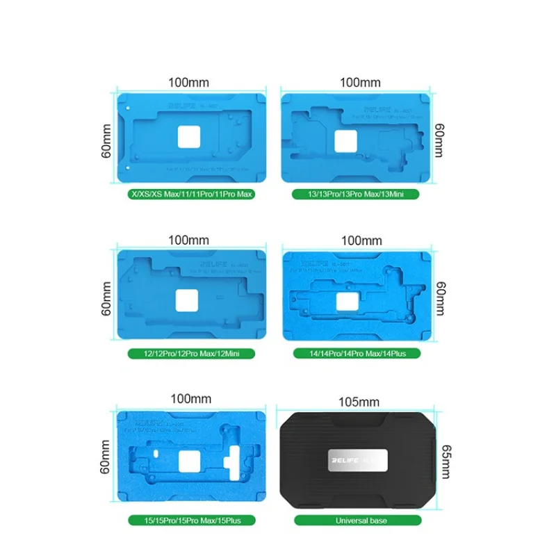 RELIFE RL-601T 25 in 1 Middle Layer Tinning Platform Set Suitable for iPhone X to 16PM All Series BGA Reballing Stencil Kit