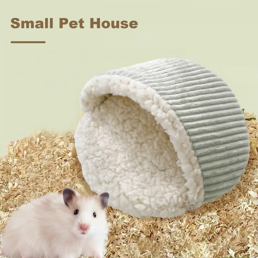 Thick Fabric Pet House Cozy Small Pet Cave Bed for Guinea Pigs Rabbits Hamsters Soft Fleece Sleeping House for Ferrets for Dwarf