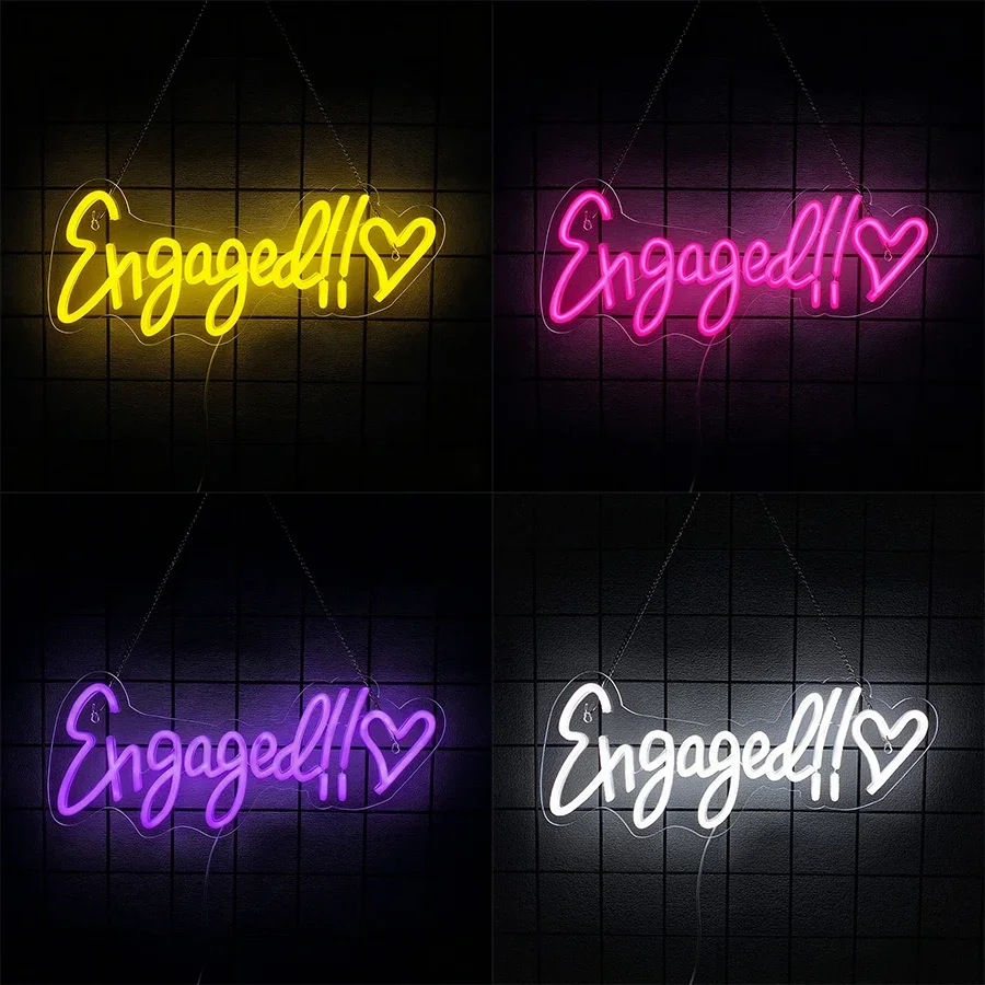 

Неоновая вывеска для домашнего декора для украшения стен комнаты, свадьба, помолвка, магазин, аксессуары для свадебного душа, подсветка