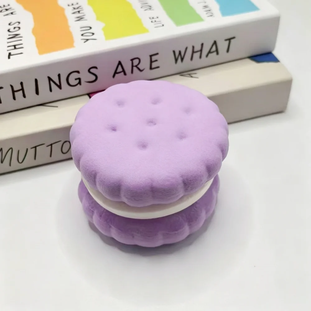 Macaron Sandwich Cookie Squishy Toy Soft Stretch Squeeze Stress Relief Fidget Toy Cute Biscuit Shaped Desk Decoration Anti Toy