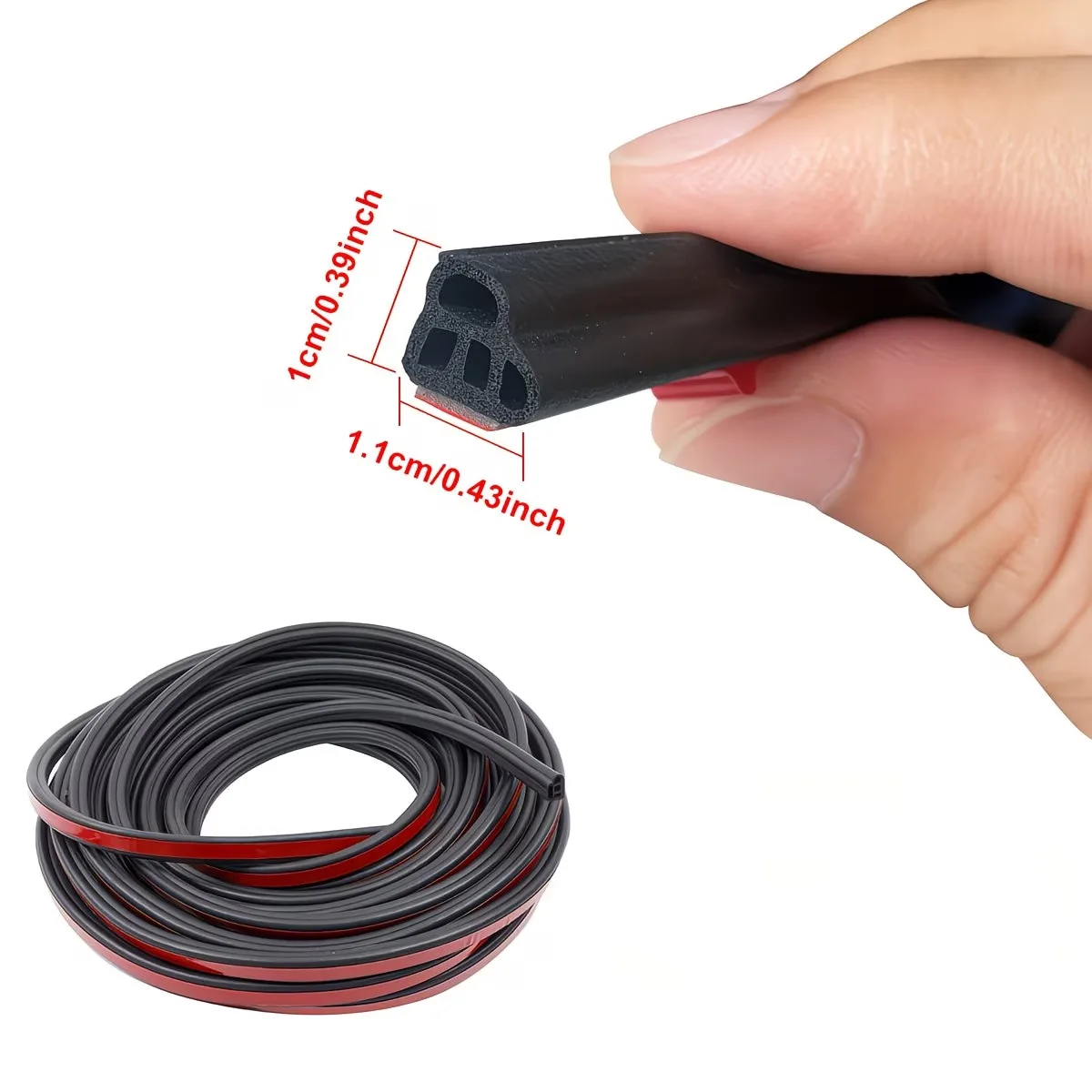 Car Door Rubber Seal Strip Double Layer Car Door Edge Protector Noise Sound Insulation Rubber Weatherstrip Sealing