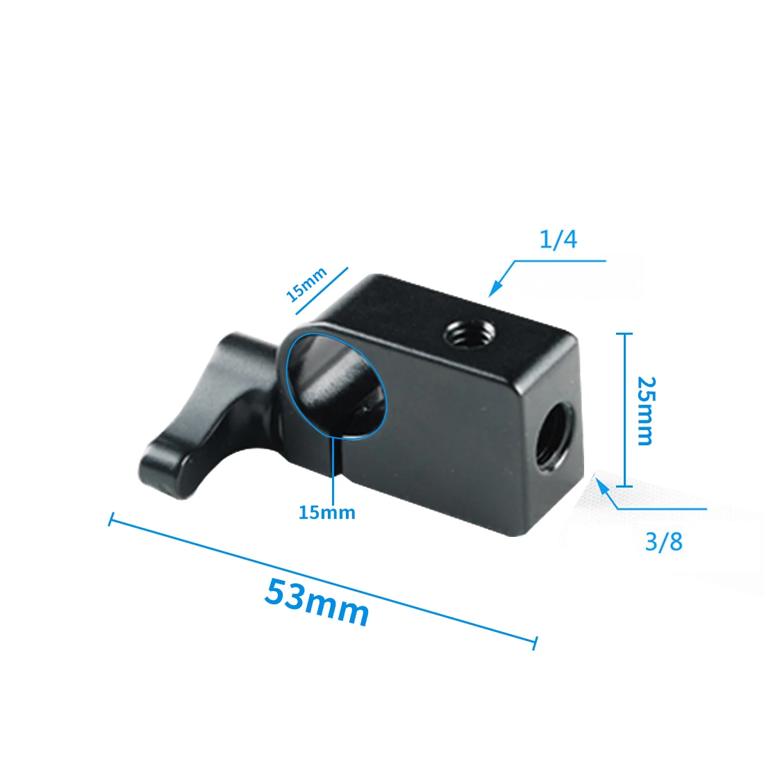 Einzel Rod Clamp 15mm Schiene Stecker Adapter Halterung mit 1/4 "-20 Gewinde Kalten Schuh Halterung für DSLR käfig Rig Mikrofon Licht Halter – Detail 14