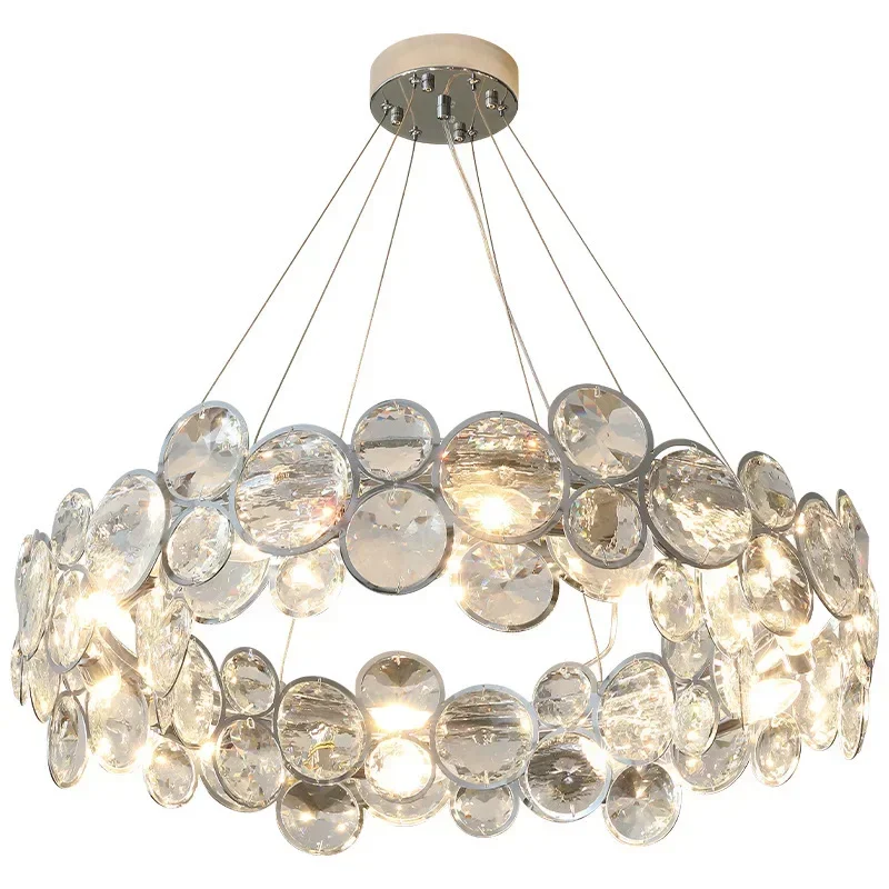 2026 مصباح مصمم على شكل حلقة ثريا كريستال فاخرة جو إبداعي الراقية الحديثة فيلا غرفة المعيشة غرفة نوم إضاءة ديكوريّة داخلية