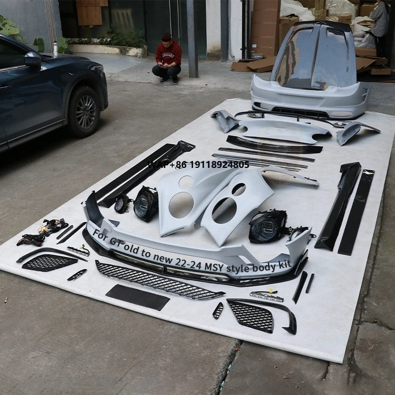 Old to New MSY Style Fiberglass Bodykit for Bentley Continental Gt 2006-2022 Car Bumper Engine Hood Side Skirt Fender