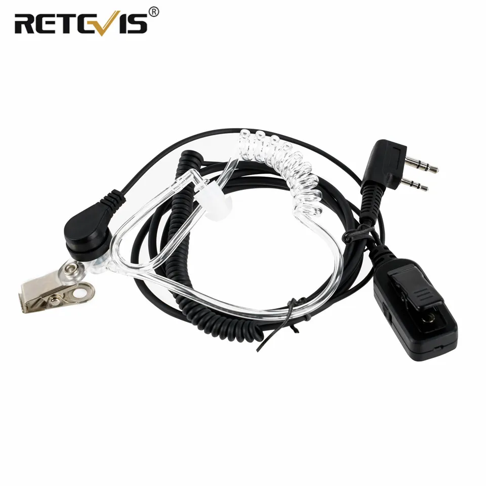 Retevis EAK006 PTT/VOX Switch Headset Covert Acoustic Tube 2Pin Earpiece for Baofeng UV 5R RT622 RT3S RT81 RT86 Walkie Talkie