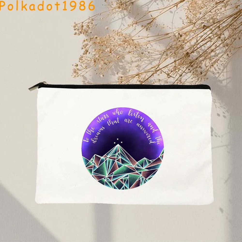 霧と怒りの法廷とげとバラの夢ナイトコートリサンドフェイアキャンバス化粧品メイクアップバッグ鉛筆ケースジッパーポーチ