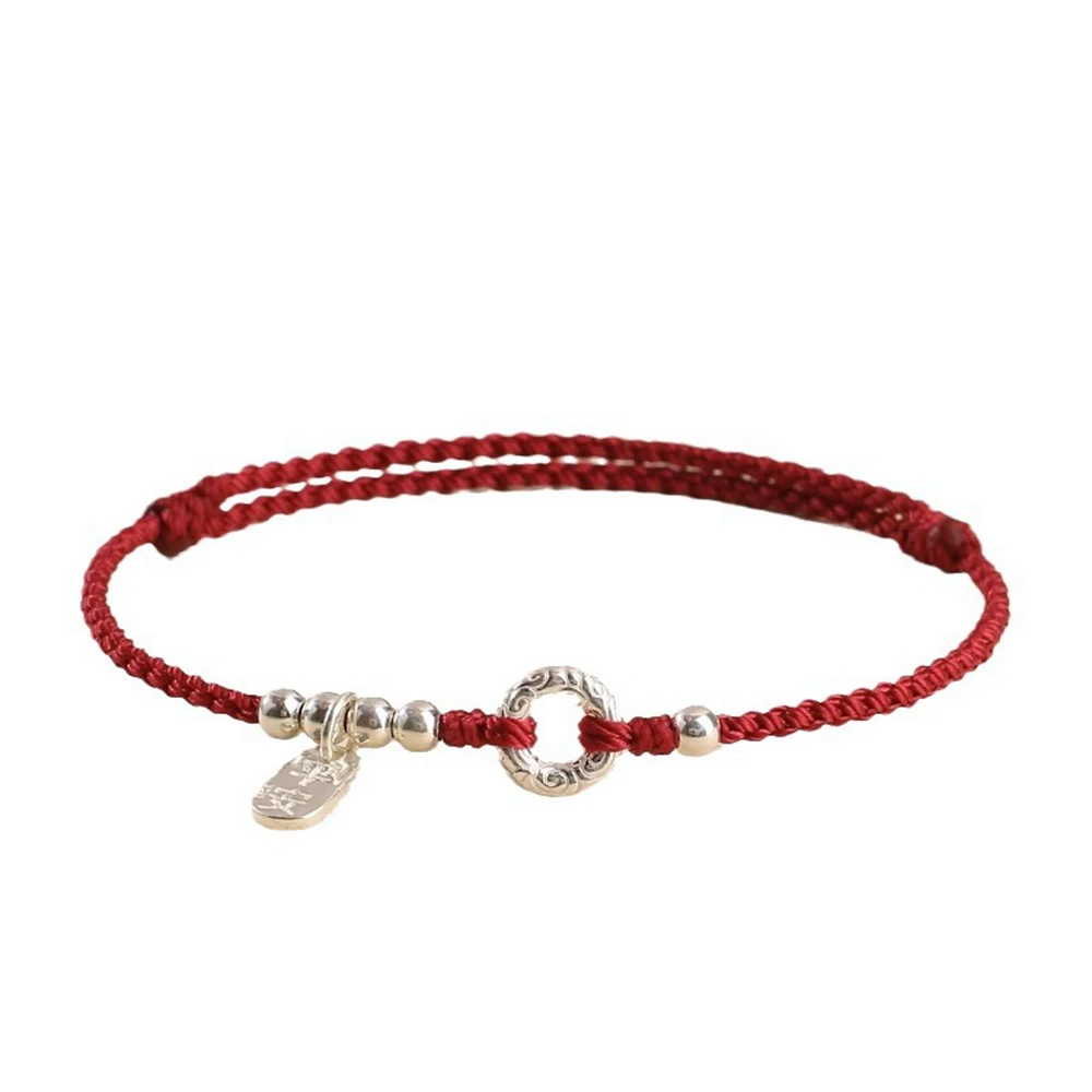 Chinese Lucky Buckle Red String Bracelet for Women Men Handwoven Kabbalah Protection Adjustable Simple Matching Bracelets