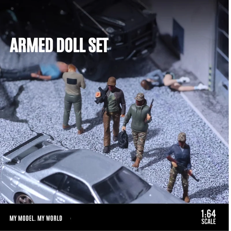 

Новинка 2025 года, масштаб 1/64, 4 шт., современный набор вооруженных кукол из смолы, 4 солдата, аксессуар для сцены, сделай сам, экшн-фигурка, коллекция, подарки, игрушки