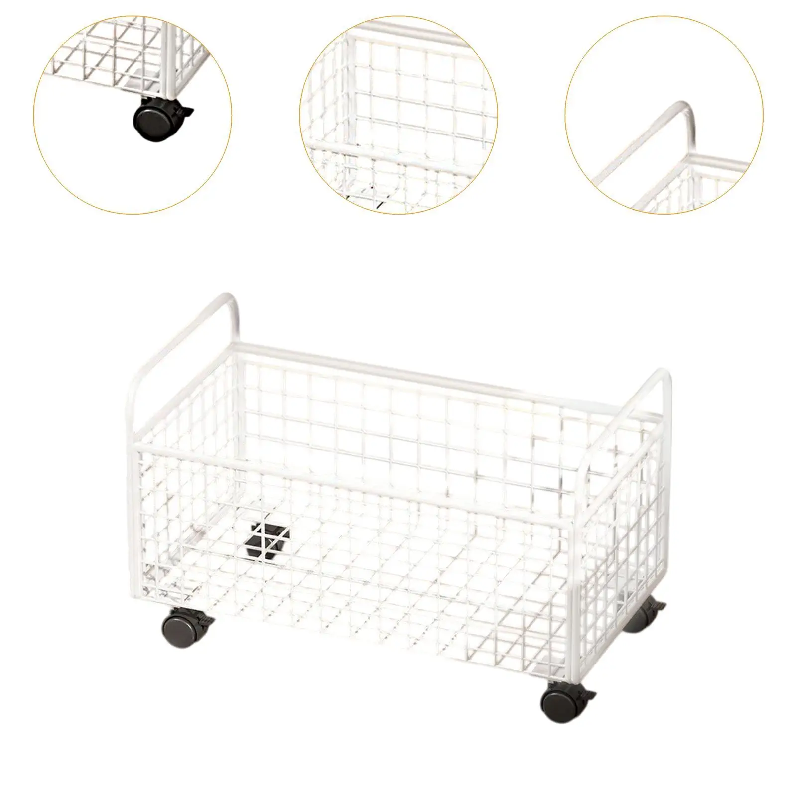 Storage Rolling Drawers Under Desk Iron Cart Multipurpose Organizer Bin on Wheels for Office Living Room