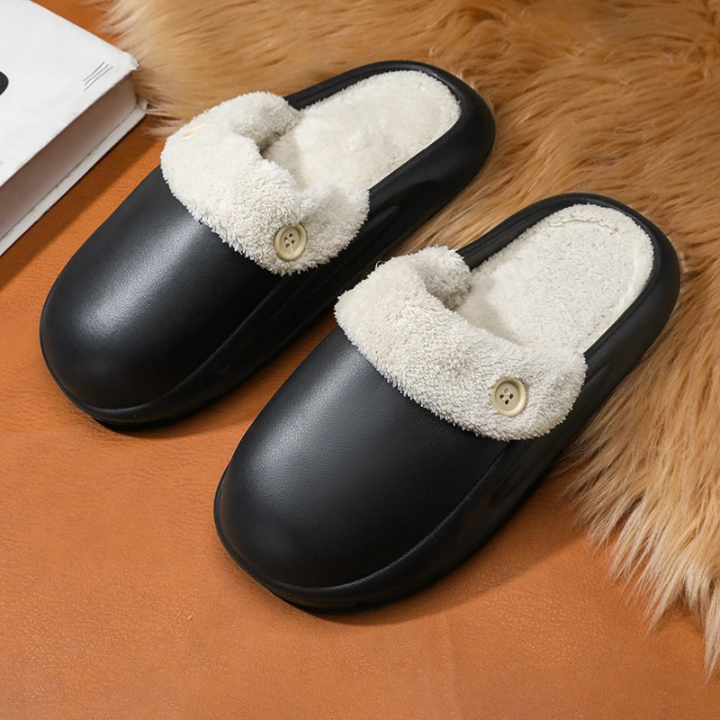 

Fashion Men's Cotton Slippers Autumn Winter Outdoor Indoor Plush Flats Man House Warm Shoes Male Non-slip Bedroom Cotton Slippes