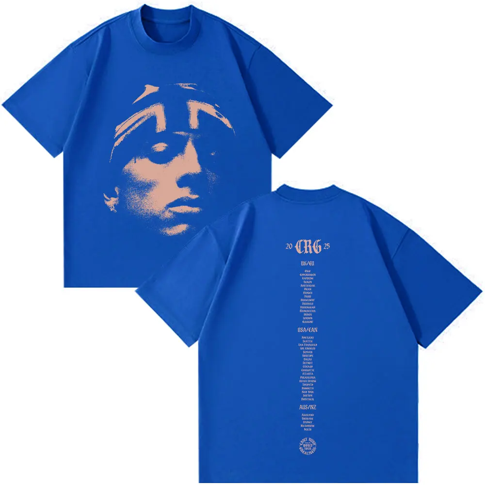 Rapper Central Cee CAN'T RUSH GREATNESS World Tour 2025 T-shirt Men Women Fashion Hip Hop Short Sleeve Oversized T Shirts Tops